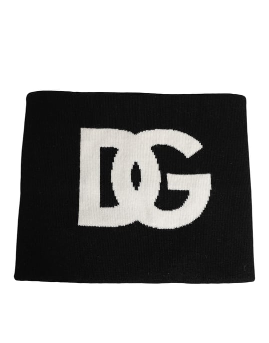 Zwarte D&G Logo Kasjmier Gebreide Sjaal voor Mannen Één Maat - Image 1