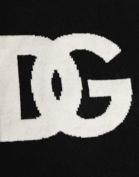 Zwarte D&G Logo Kasjmier Gebreide Sjaal voor Mannen Één Maat - Image 3