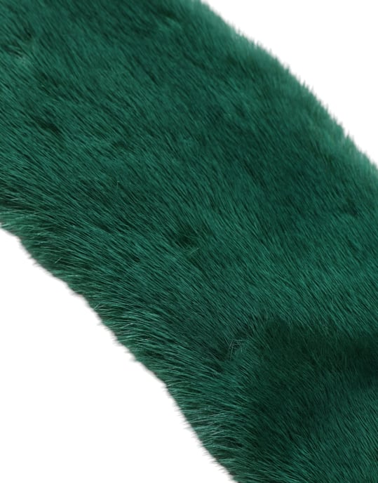 Green Mink Fur Collar Women Neck Wrap Scarf - Image 2