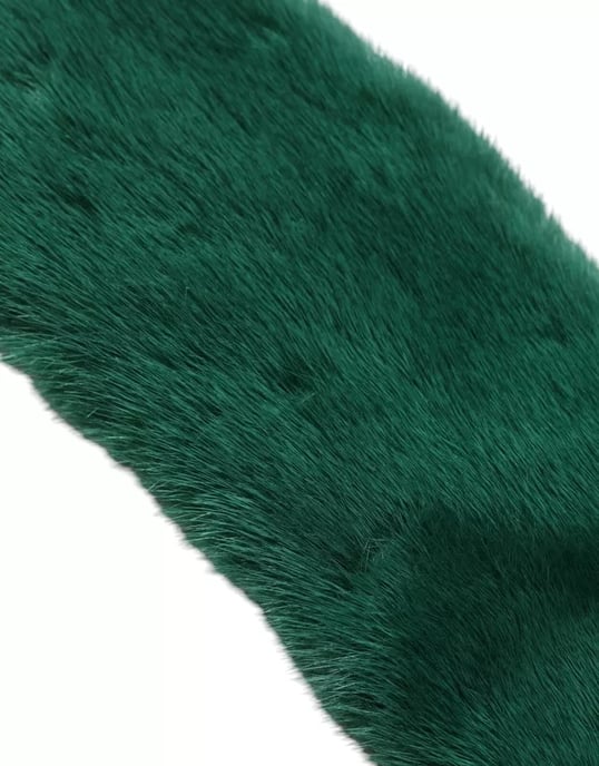 Green Mink Fur Collar Women Neck Wrap Scarf - Image 3