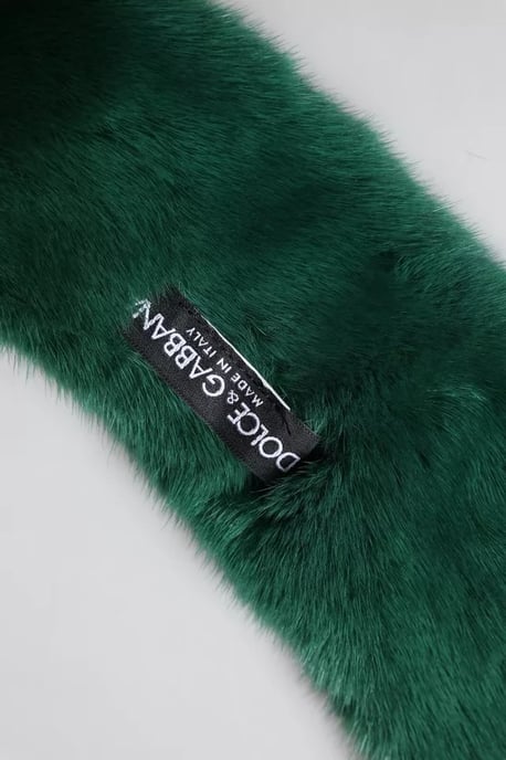 Green Mink Fur Collar Women Neck Wrap Scarf - Image 4