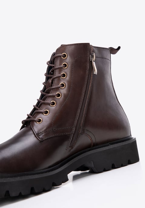 Wittchen Heren Leren Veterschoenen Bruin Natuurlijk Leer - Image 6