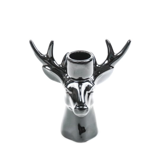 House Vitamin Candle holder reindeer ceramic black 16x9x16,5cm - Image 2