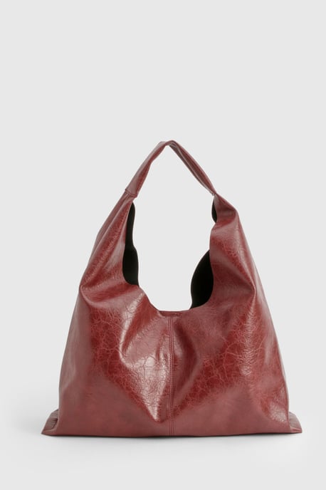 Distressed Leather Slouchy Tote Bag - Image 2