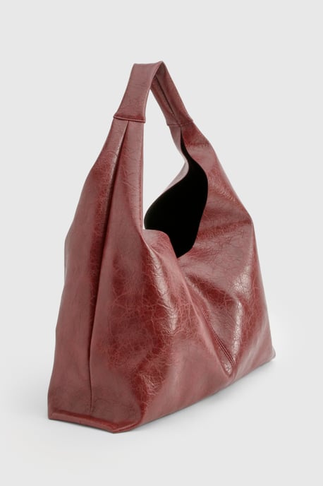 Distressed Leather Slouchy Tote Bag - Image 3