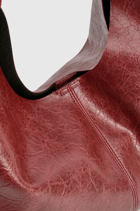 Distressed Leather Slouchy Tote Bag - Image 4