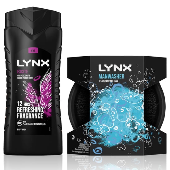 6x Lynx Sunset Fresh 3 in 1 Body Wash 500ml with Manwasher 2-Sided Shower Tool - Image 3