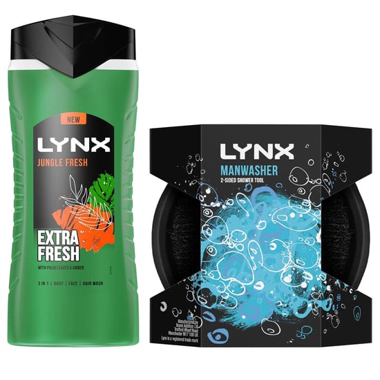 6x Lynx Sunset Fresh 3 in 1 Body Wash 500ml with Manwasher 2-Sided Shower Tool - Image 6