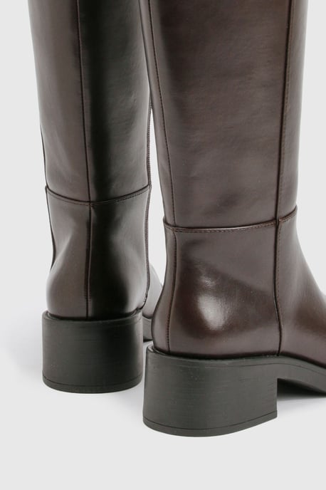 Chunky Square Toe Knee High Boots - Image 4