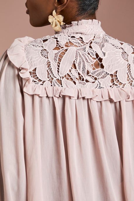 Lace Trim Georgette Blouse - Image 5