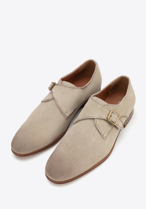 Wittchen beige suède leren monniksschoenen voor heren - Image 1