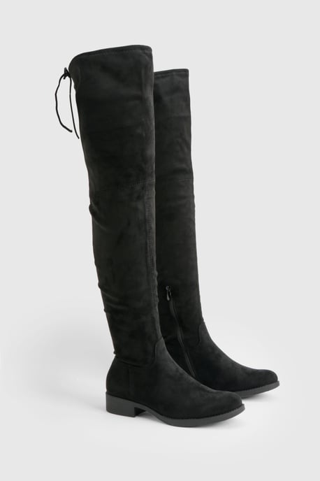 Faux Suede Over The Knee Stretch Boots - Image 2
