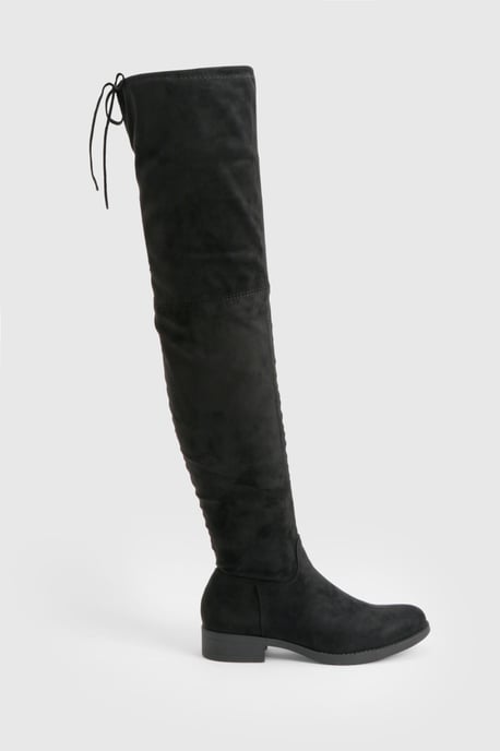 Faux Suede Over The Knee Stretch Boots - Image 3