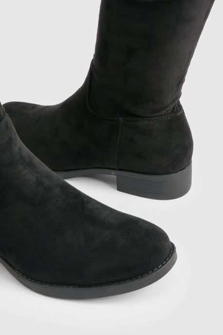 Faux Suede Over The Knee Stretch Boots - Image 6