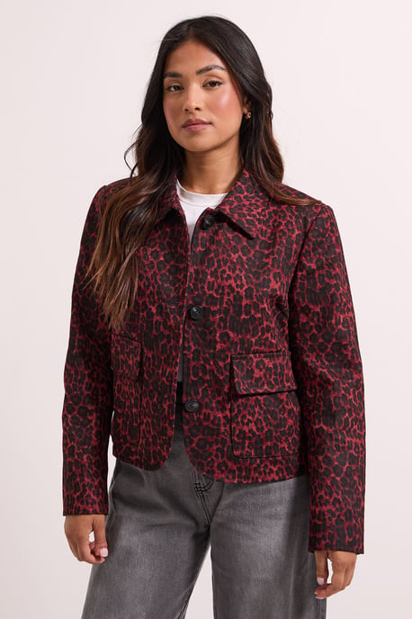 Petite Animal Print Pocket Detail Jacket - Image 2