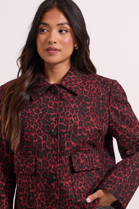 Petite Animal Print Pocket Detail Jacket - Image 3