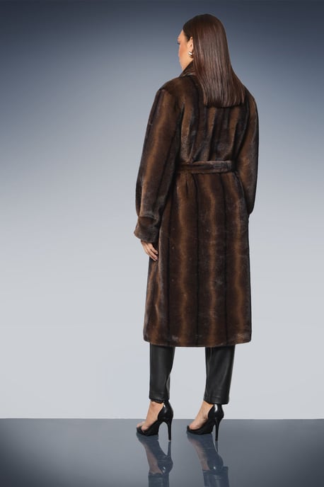 Faux Fur Long Coat - Image 3