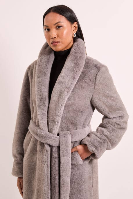 Faux Fur Long Coat - Image 2
