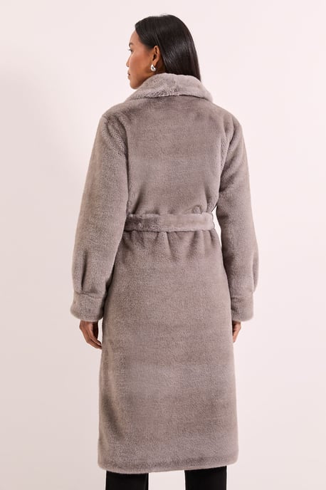 Faux Fur Long Coat - Image 3