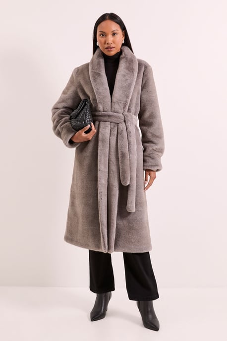 Faux Fur Long Coat - Image 4