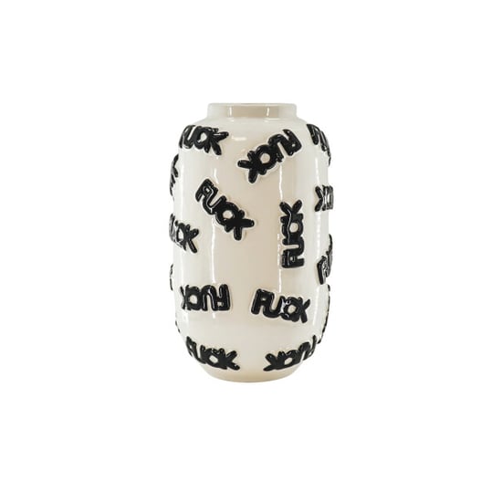 House Vitamin Vase 'fuck' ceramics white/black 17x17x27cm - Image 2