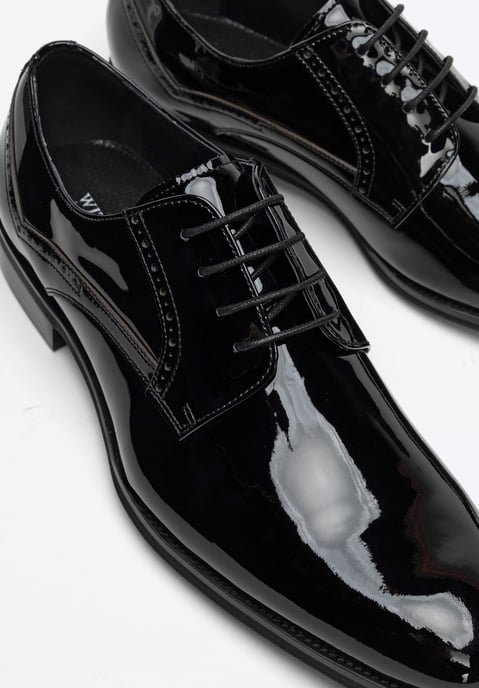 Wittchen Men's patent leather derby shoes in black - Image 6