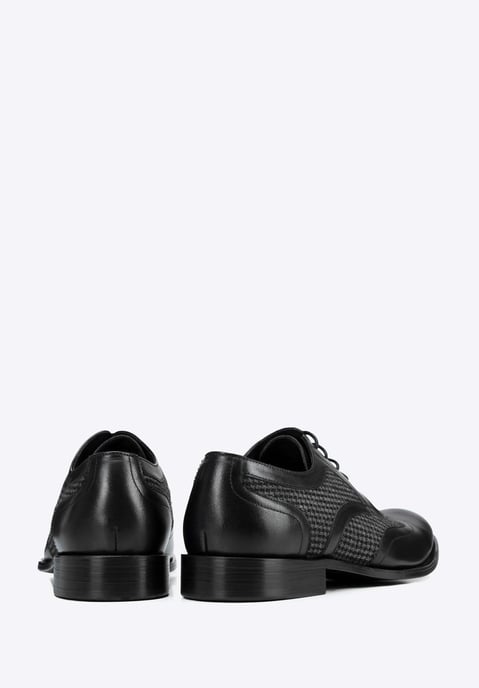 Wittchen Heren Derby Schoenen in Zwart Leer met Textielinzetstukken - Image 5