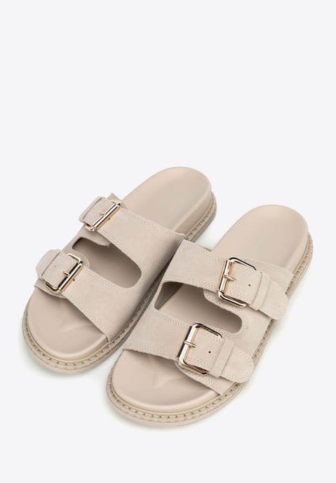 Wittchen Beige suède leren slippers voor dames - Image 2