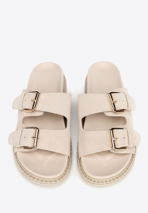 Wittchen Beige suède leren slippers voor dames - Image 3