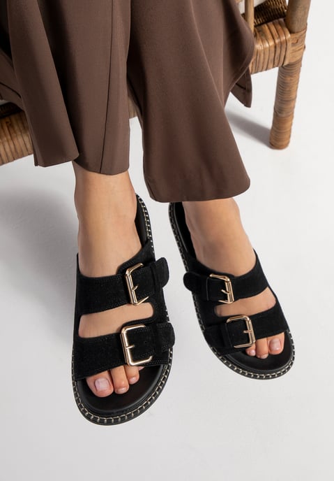 Wittchen Dames Zwarte Suède Leren Slippers - Image 1