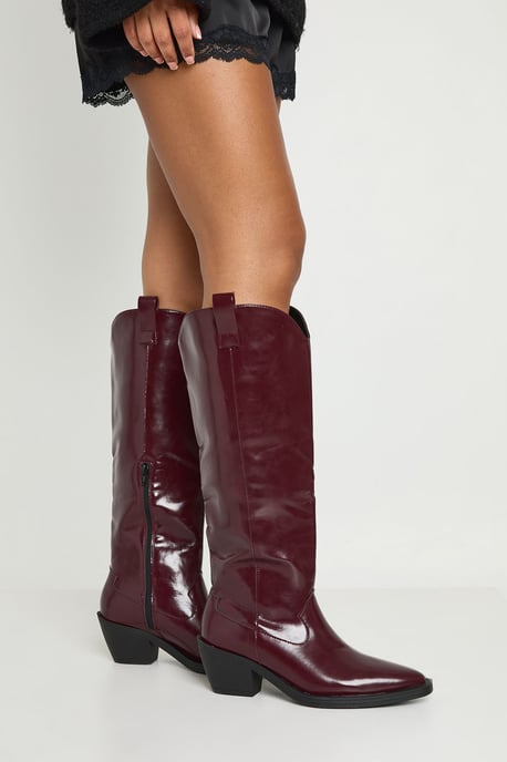 Western Cowboy Mid Heel Boots - Image 1
