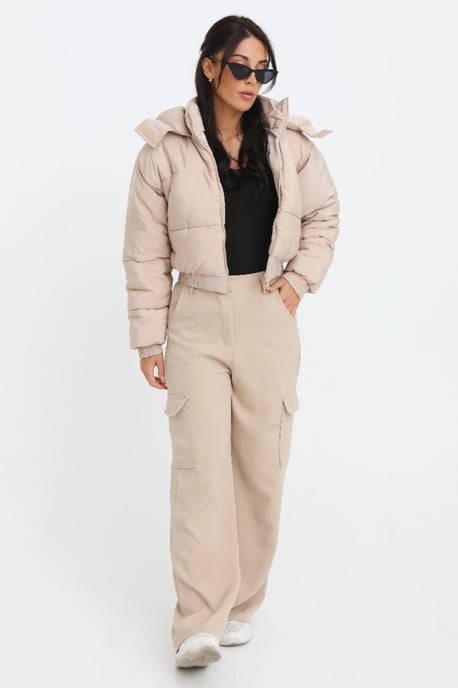 Cropped Padded Long Sleeve Zip Front Shower Proof Jacket - Image 2