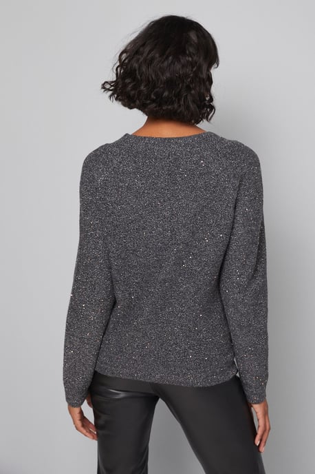 Sparkle Sequin V Neck Jumper - Image 3
