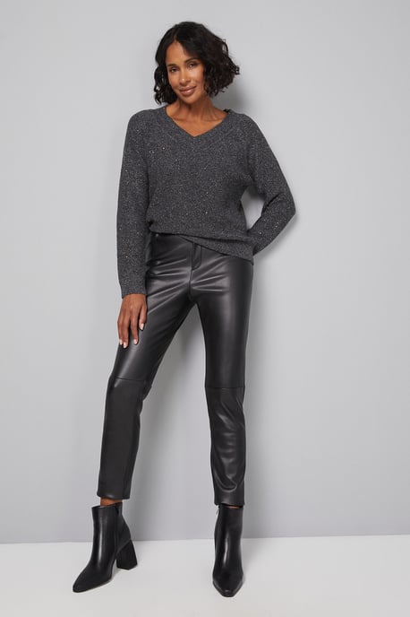 Sparkle Sequin V Neck Jumper - Image 4