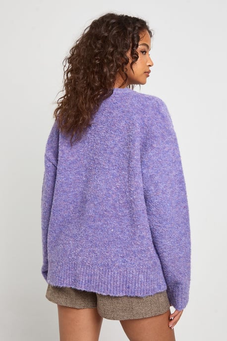 Oversized Boucle Knitted Boyfriend Cardigan - Image 2