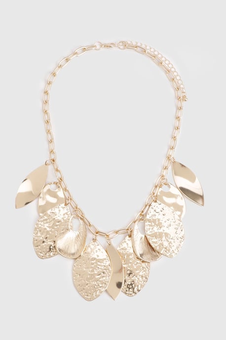Statement Hammered Charm Necklace - Image 3