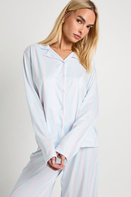 Stripe Long Sleeve Shirt & Trousers Pyjama Set - Image 4
