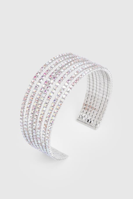 Silver Multi Layer Embellished Bangle - Image 3