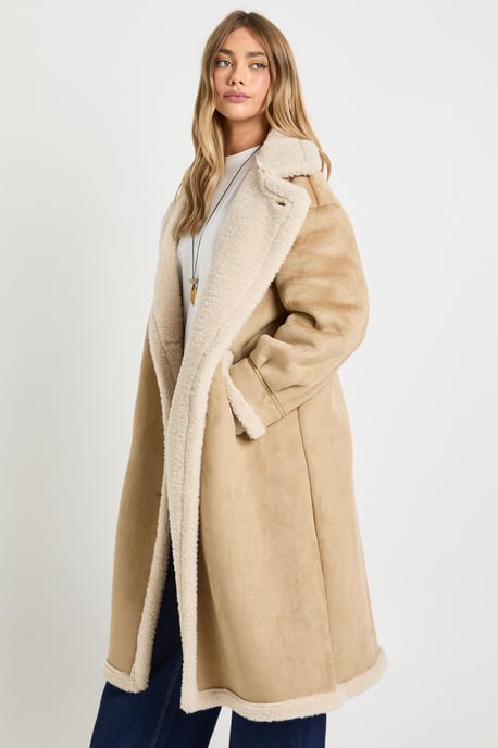 Teddy Trim Maxi Aviator - Image 1