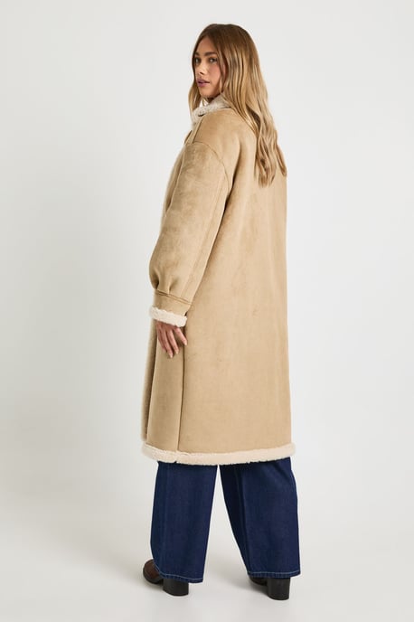 Teddy Trim Maxi Aviator - Image 2