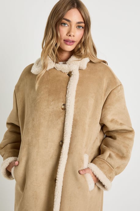 Teddy Trim Maxi Aviator - Image 4
