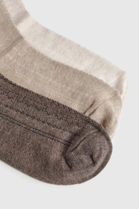 Neutral Pointelle Socks 3 Pack - Image 3