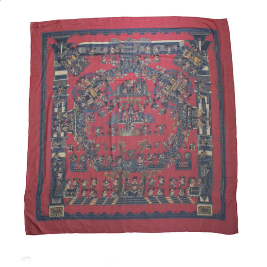 Hermes Astres et Soleils zijden sjaal in rood - Image 1