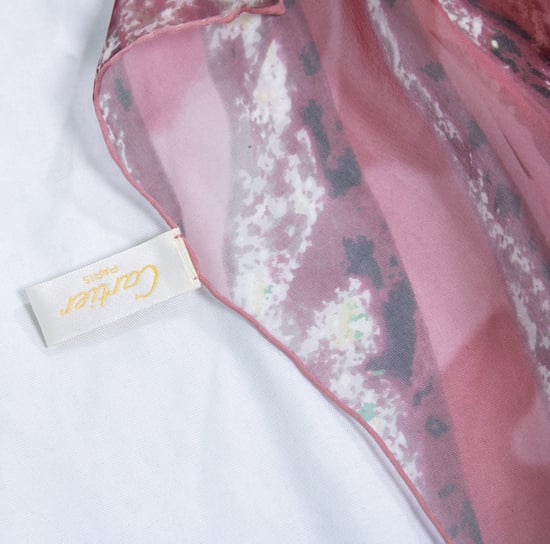 Cartier diamond and jaguar printed scarf in pink - Image 5
