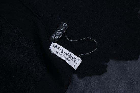 Giorgio Armani black silk scarf with sheer - Image 3
