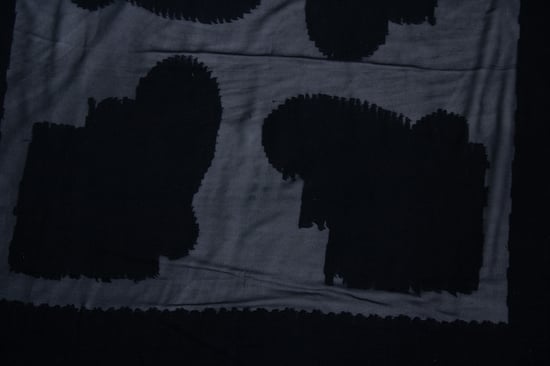 Giorgio Armani black silk scarf with sheer - Image 5
