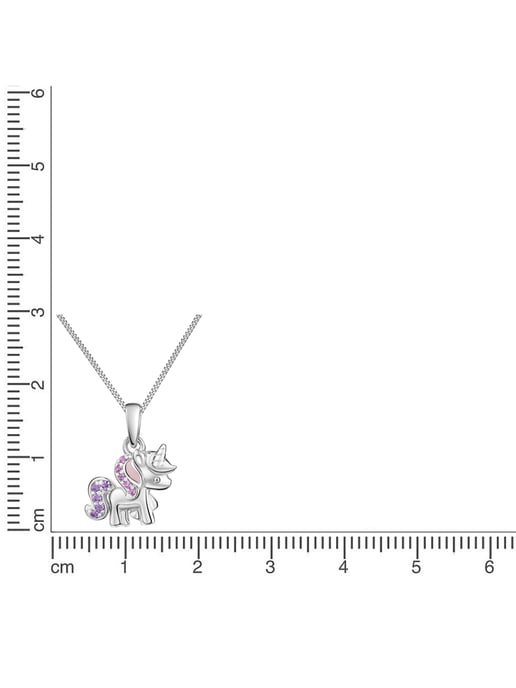 Zeeme for Kids Pendant with chain 925/- Sterling silver rhodium-plated unicorn - Image 2