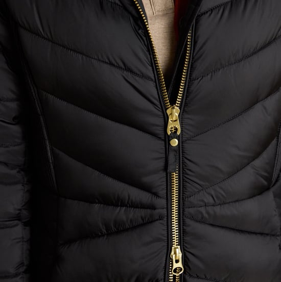 Joules Pembury Womens Showerproof Longline Padded Coat With Hood Black - Image 4