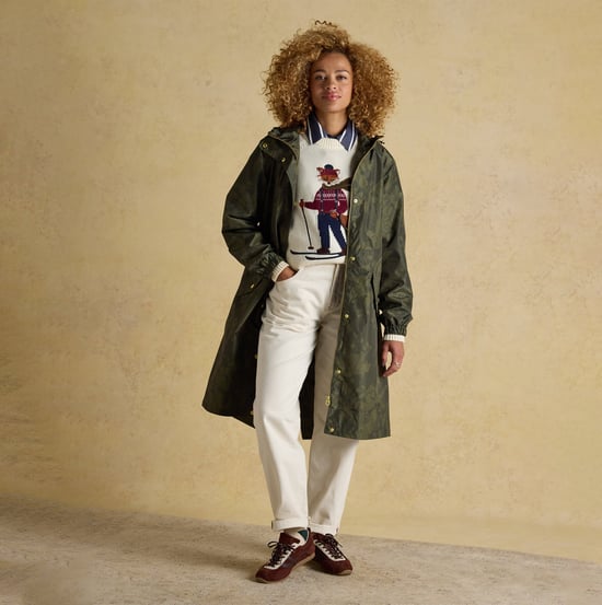 Joules Holkham Waterproof Packable Raincoat With Hood Green - Image 4