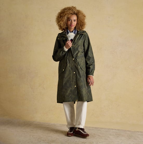 Joules Holkham Waterproof Packable Raincoat With Hood Green - Image 5